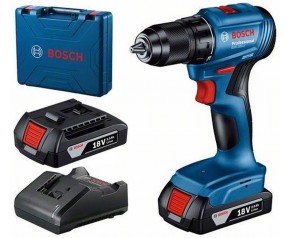 BOSCH GSR 185-LI Akumulatorowa wiertarko-wkrętarka,2x 2 Ah, GAL 18V-20, walizka 06019K3000